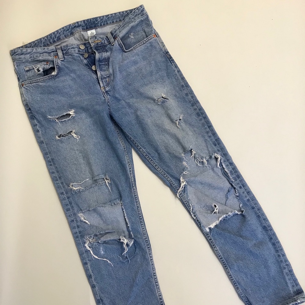 H&M distressed boyfriend jeans